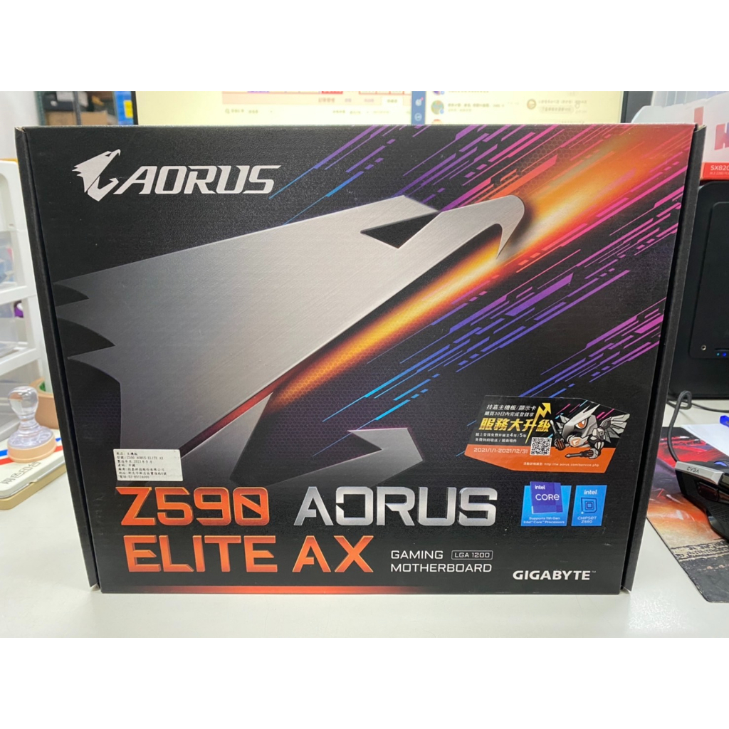 技嘉 Z590 AORUS ELITE AX 主機板 展示機拆下 有使用痕跡 未註冊 蘆洲可自取📌自取價3500