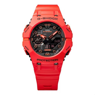 CASIO 卡西歐 G-SHOCK 藍牙連線 碳纖維防護 雙顯手錶-火焰紅 ( GA-B001-4A )