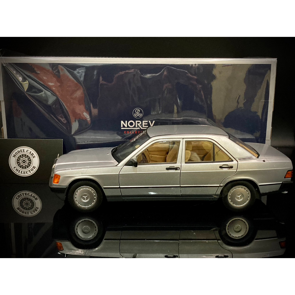 【收藏模人】Norev Mercedes-Benz 190E W201 1984 銀色 賓士 霸告 1:18 1/18
