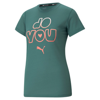 PUMA 女 訓練系列圖樣 短袖T恤 綠XS 歐規