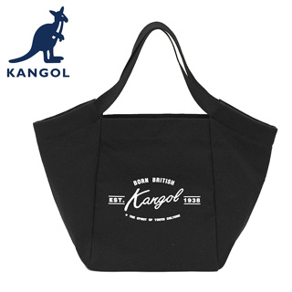 KANGOL 英國袋鼠 帆布包 肩背包 托特包 63251703 黑色 米白 A4文件可