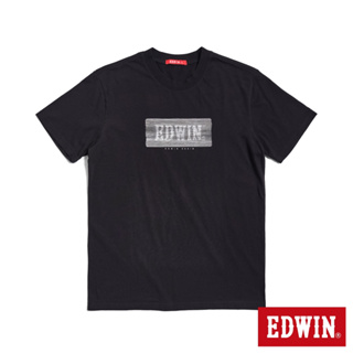 EDWIN 人氣復刻款 線稿波紋LOGO短袖T恤(黑色)-男款
