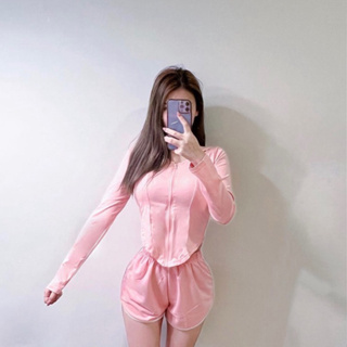 [Plmm_room] 粉色 套裝組 兩件 外套+褲子 運動風 休閒風 連帽外套