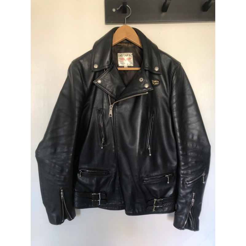 二手美品 英國 Lewis Leathers Lightning 391T 36號 黑色 牛皮 斜拉式 皮衣 雙層領