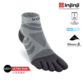 【injinji】女 Ultra Run終極系列五趾短襪 (石板灰) -WAA6994| 吸濕排汗 推薦女生 避震緩衝