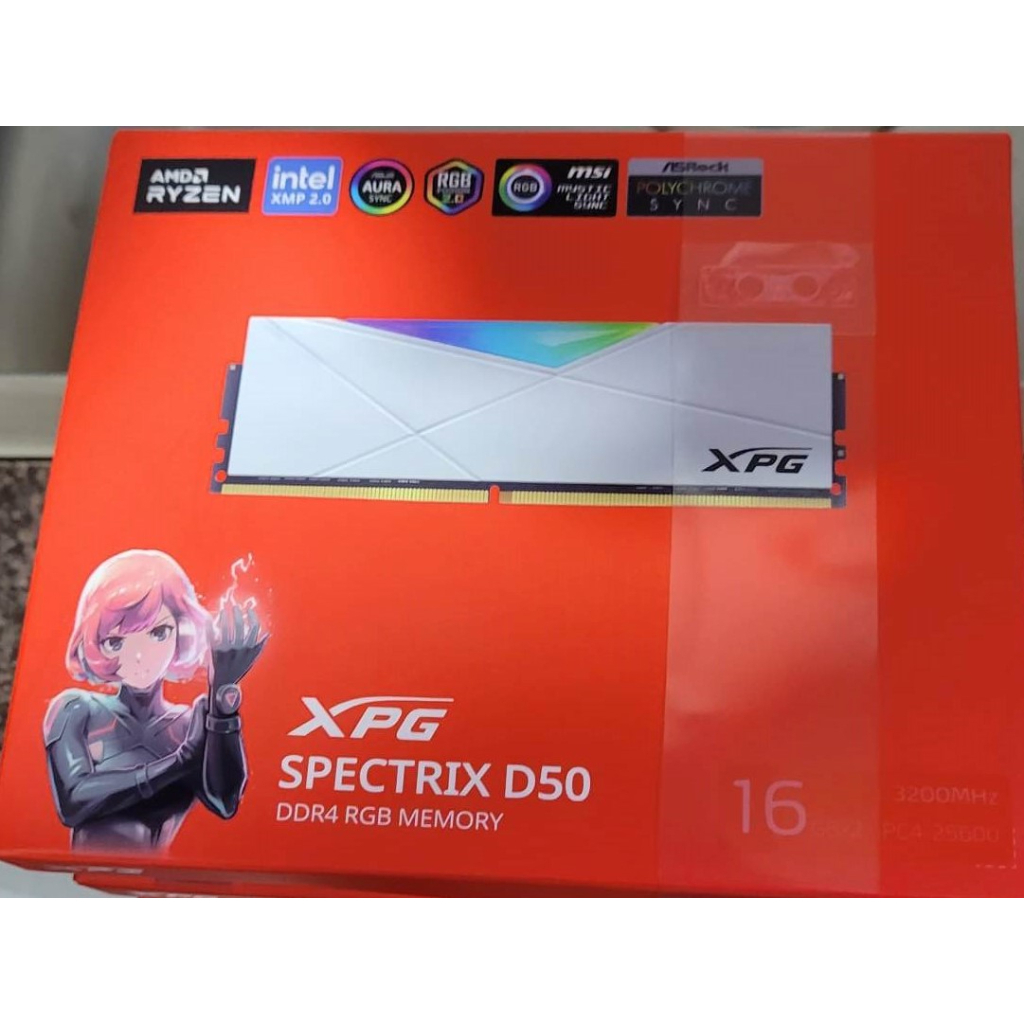 點子電腦☆北投@ADATA 威剛 XPG 16GB*2 DDR4-3200 SPECTRIX D50 RGB白2950元