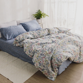 絲薇諾 亞嘉杜花園 100%精梳棉床包枕套組/床包被套組(多規格任選) 台灣製