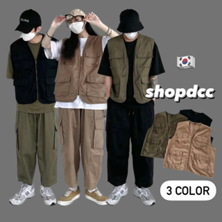 【Shopdcc】 🔥露營風軍裝多口袋背心 口袋 工裝 軍裝 背心 夾克 復古 m65 機能 拉鍊 街頭 歐巴 韓國