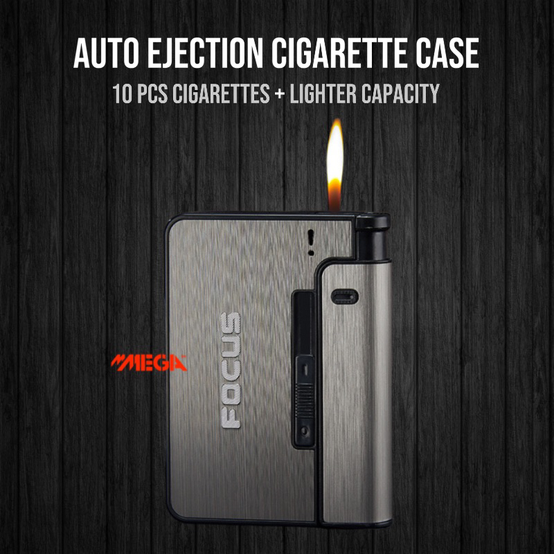 【MEGA】免運 美國熱銷 自動彈菸煙盒打火機 打火機煙盒 捲菸煙盒 10支裝煙盒 防風打火機 煙具 Lighter