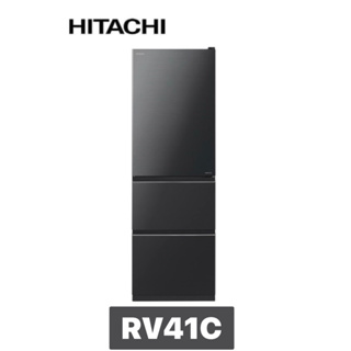 下單享九折【HITACHI 日立】394L 1級能源效率 三門窄版設計電冰箱 RV41C (BBK黑燦灰/CMX星燦金)
