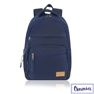 【OMNIA】輕旅行大容量收納款筆電後背包(深藍)