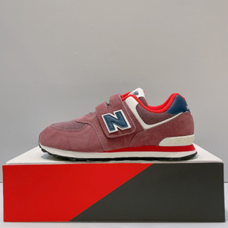 New Balance NB 574 中童 酒紅色 寬楦 麂皮 復古 運動 休閒鞋 PV574NX1