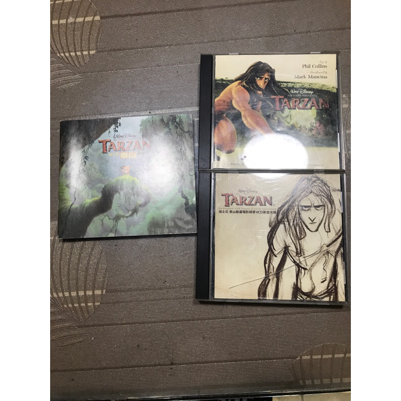 二手正版CD~TARZAN 泰山電影原聲帶（第12首有7處2-4秒卡頓）+VCD+小冊