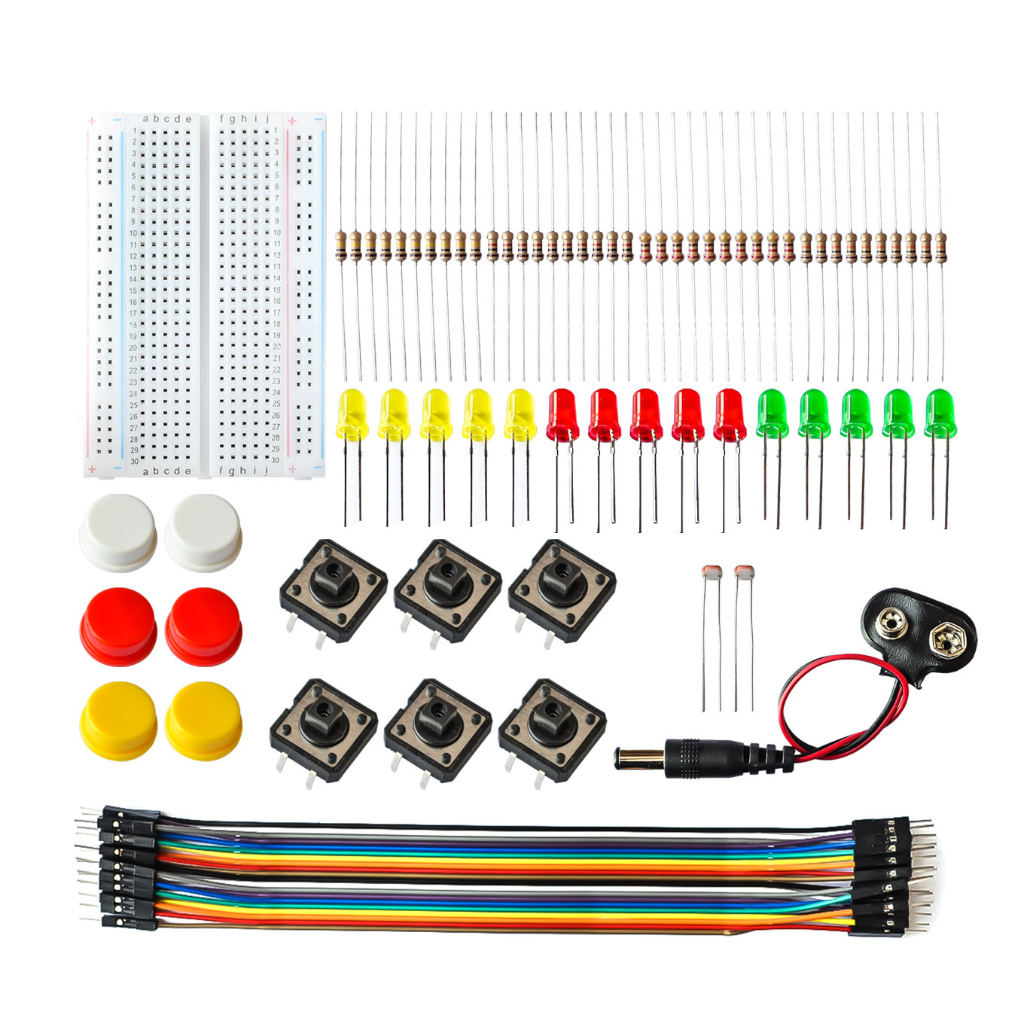 Arduino入門實習套件-1 樹莓派 STM學習套件 杜邦線 按鍵帽開關 LED 光敏 電阻