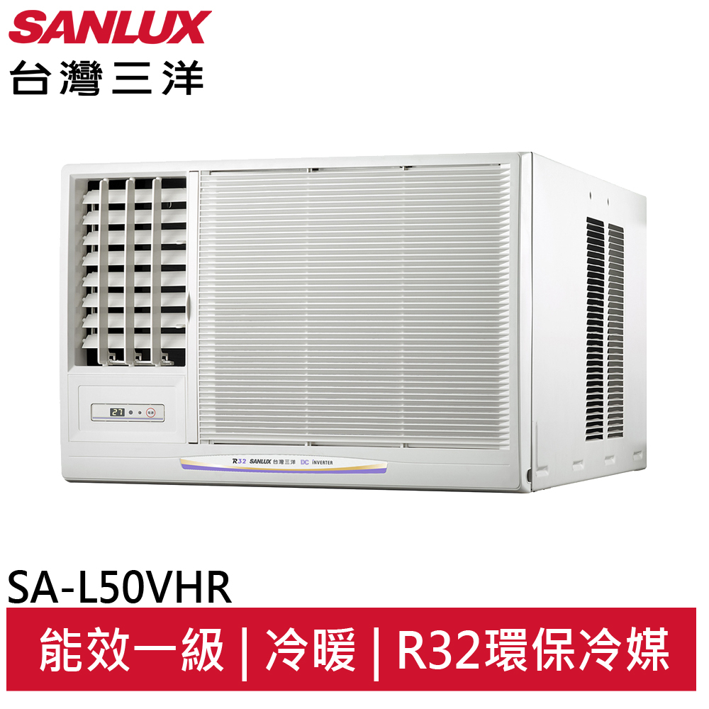 SANLUX台灣三洋 6坪 一級 變頻冷暖窗型冷氣 SA-L50VHR / SA-R50VHR (領劵96折)
