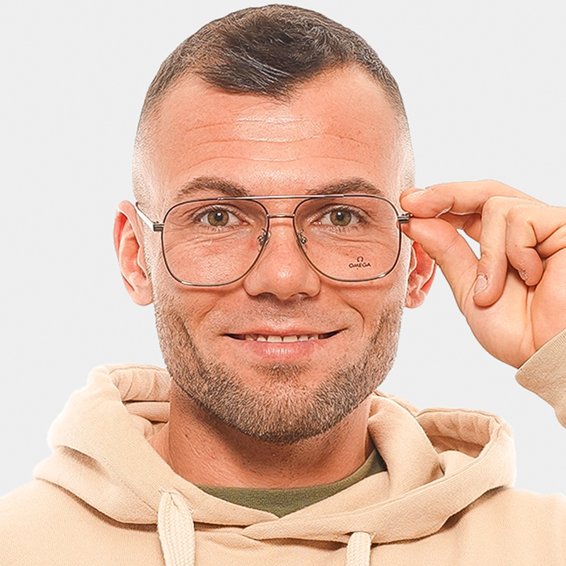 OMEGA OM5006-H 歐米茄品牌眼鏡｜大臉復古金屬飛行員眼鏡 男生品牌眼鏡框【幸子眼鏡】