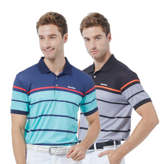 Snowbee Golf 條紋吸濕排汗短袖Polo衫(吸濕排汗 帥氣修身上衣 高爾夫球衣 健身 爬山 戶外 運動網球)