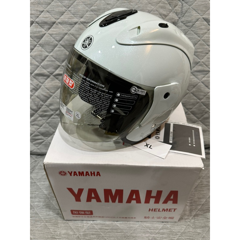 YAMAHA 山葉 原廠 3/4 半罩式安全帽 白 XL 加強型 安全帽  附防塵罩不議價