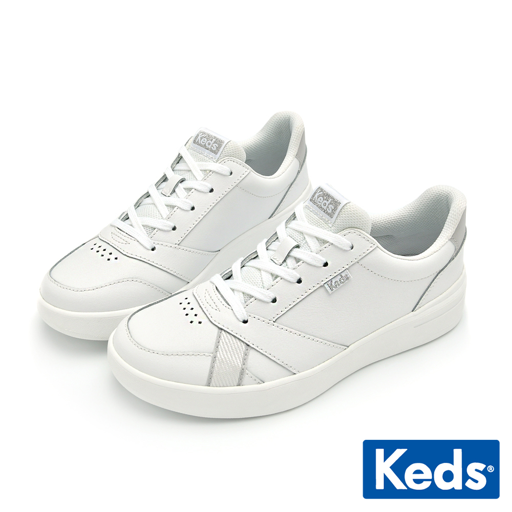 【Keds】THE COURT 復古時尚皮革運動風鞋款-白 (9231W123494)