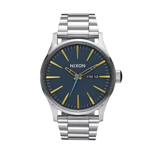 NIXON SENTRY SS 極簡復刻 深藍 金色指針 鋼錶帶 男錶 女錶 手錶 石英錶 A356-2076