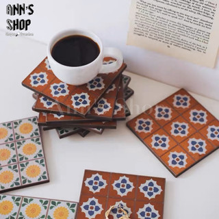 🍒Ann’s Shop🍒三月新款—日本復古圖案木質杯墊 北歐極簡風 居家 裝飾 杯墊 復古風 拍攝 隔熱墊 拍照 ins