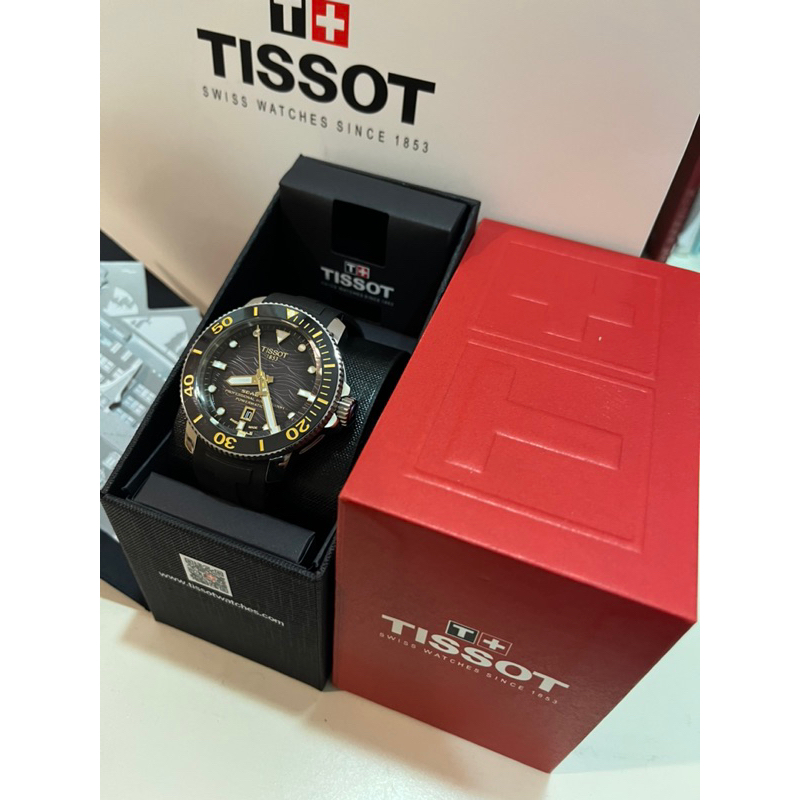 Tissot seastar 2000 黑金款配色 機械錶 保證正品  🔥 現貨一隻 當天出貨✅