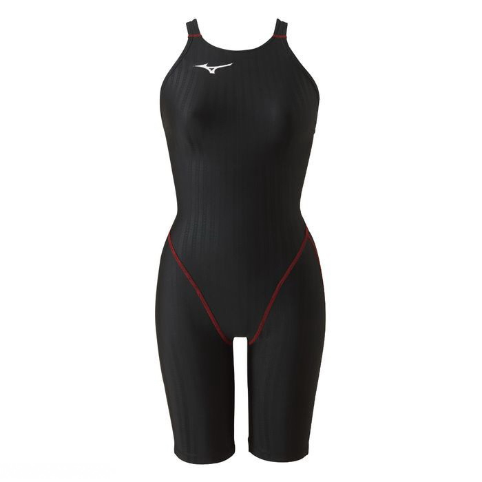 MIZUNO STREAM ACE 女連身泳衣 競賽型泳裝 N2MG022296 黑x紅【iSport愛運動】