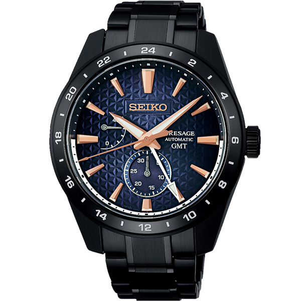 SEIKO 精工錶-黑牌款-Presage新銳系列AitetsuGMT機械腕錶6R64-00L0SD(SPB361J1)