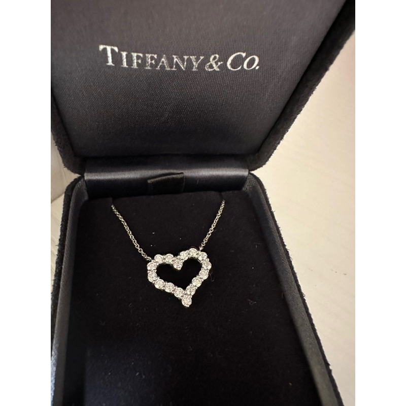 Tiffany 愛心鑽石項鍊 正品 9.9新 鉑金 大號（自售）