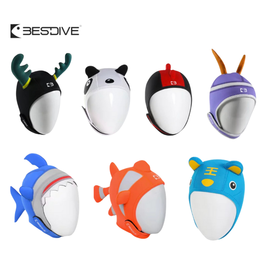 【日大潛水】【BESTDIVE】2.5mm 卡通造型頭套 防寒頭套 潛水 動物頭套 保暖帽 浮潛