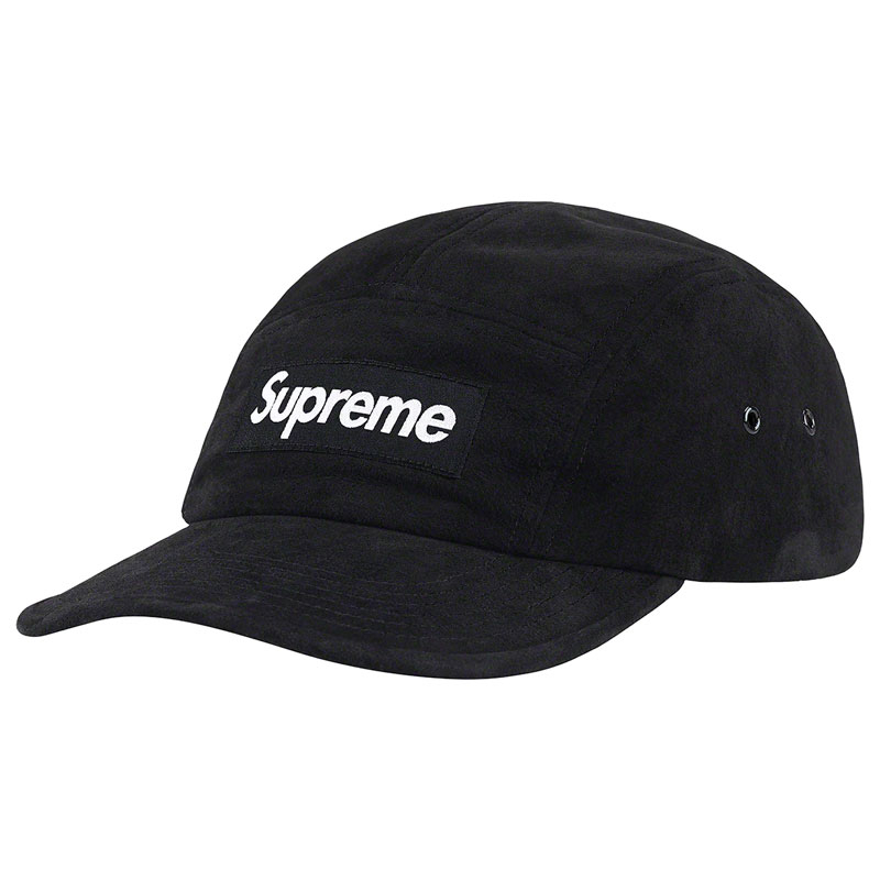 SUPREME SS23 Suede Camp Cap 麂皮絨 五分割帽 (黑色) 化學原宿