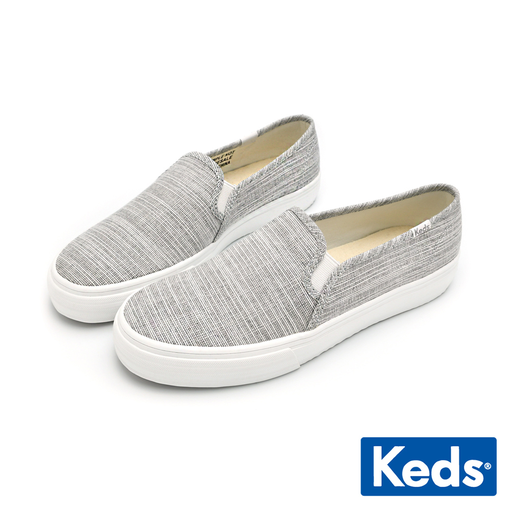 【Keds】DOUBLE DECKER 經典紡織布舒適休閒便鞋-灰 (9231W123475)