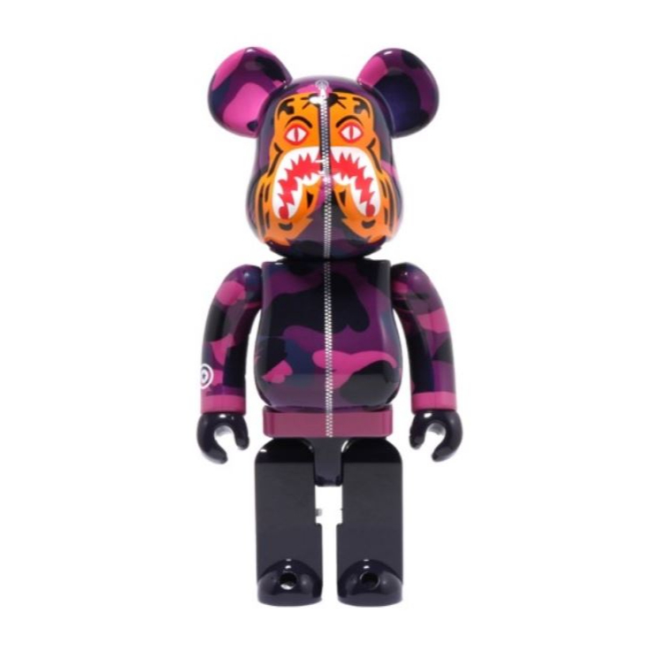 【派福雜貨店】現貨 Be@rbrick BAPE®︎ CAMO TIGER 100% &amp; 400% 虎鯊 紫迷彩