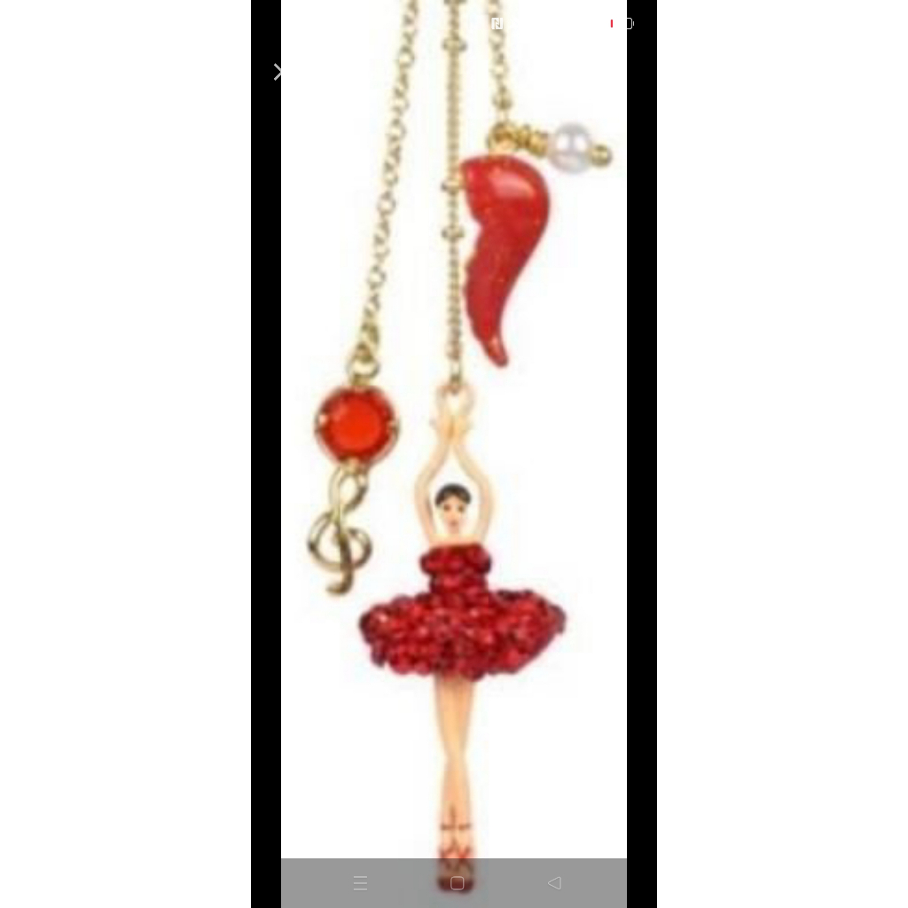 【巴黎妙樣兒】蝦皮賣場特惠Les Nereides經典紅色首席芭蕾女伶羽毛音符項鍊
