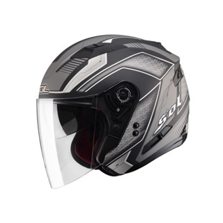 【豪新安全帽部品】SOL SO7 SO-7 星際 消光黑銀 彩繪 3/4罩式 半罩 內建墨片 安全帽 免運費