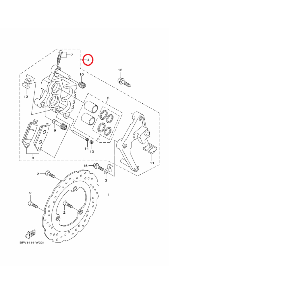 YAMAHA 原廠 FORCE 2.0 AUGUR 前剎車卡鉗 卡鉗總成 料號：BFV-F580U-00