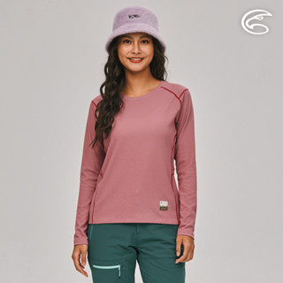 ADISI 女智慧纖維超輕速乾長袖圓領上衣AL2221015 (S-2XL) 巖地紅｜排汗快乾 單向導濕 彈性