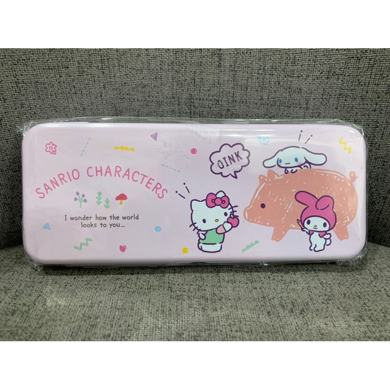 正版 三麗鷗Hello Kitty寬雙層鐵筆盒 雙層鉛筆盒