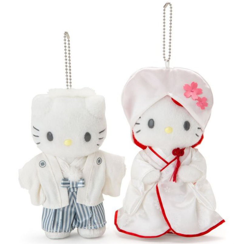 【出清品】~日本 HELLO KITTY 和服緍紗系列 結婚公仔娃娃 吊飾組 禮物~【出清品】