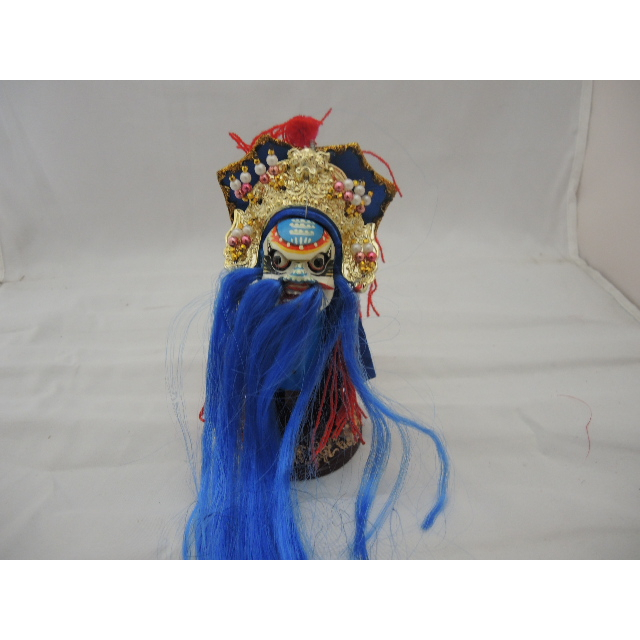 傳統布袋戲偶頭~藍鬚花臉(纖維偶頭)