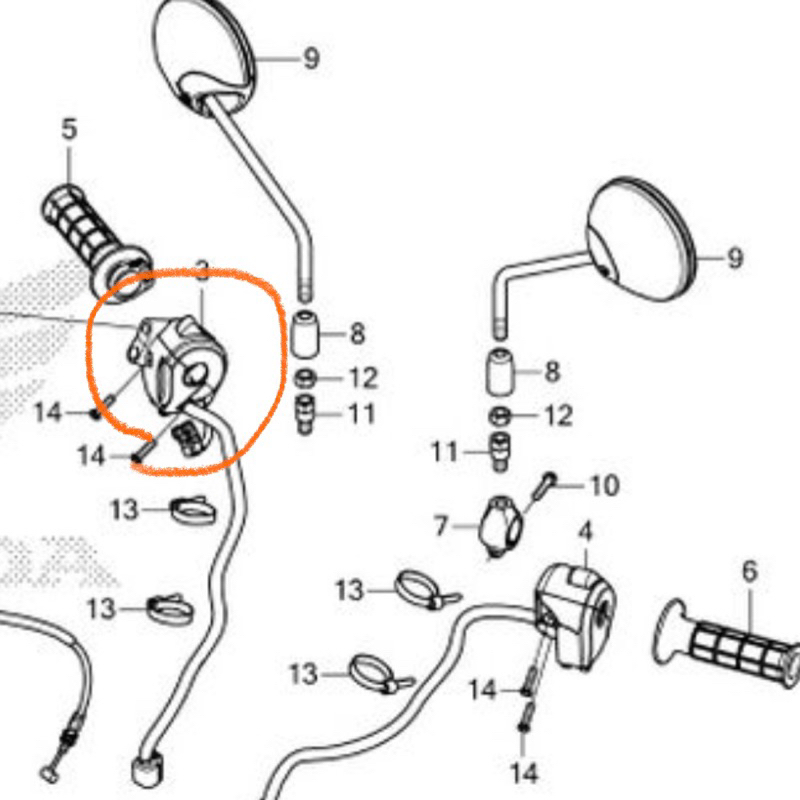 Honda Ct125 原廠右開關(新品盒裝）