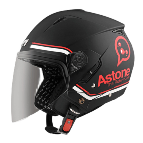 ASTONE RST AQ11 平黑紅 可拆洗 內墨鏡設計 通風系統 3/4罩 半罩 安全帽