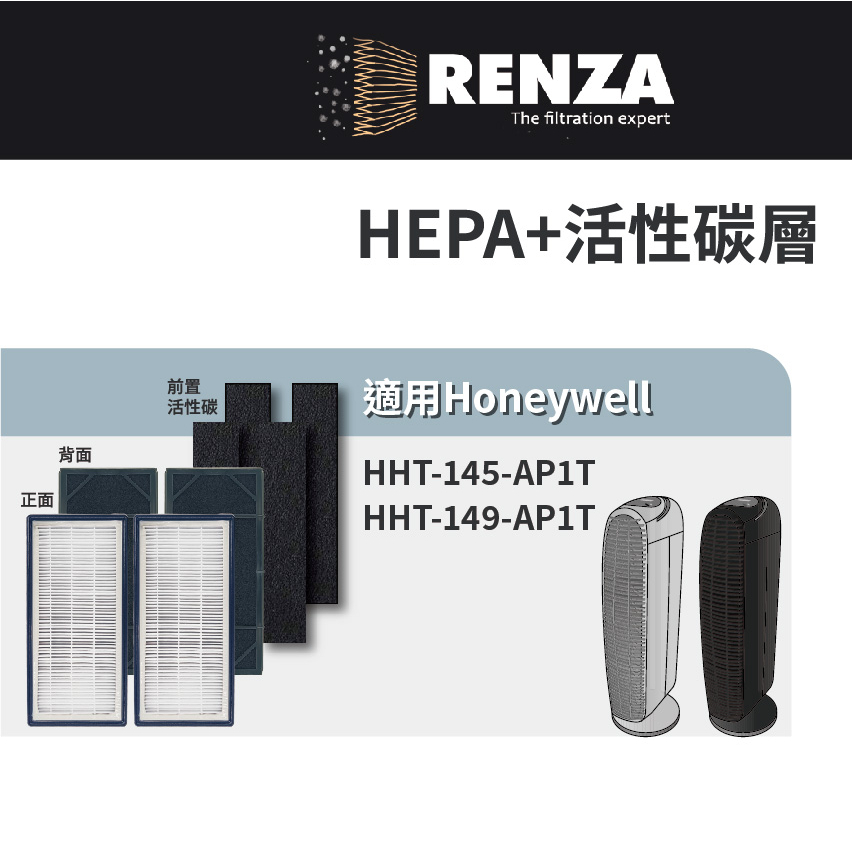 適用Honeywell HHT-145-AP1T HHT-149-AP1T 空氣清淨機 HEPA活性碳濾網 濾芯