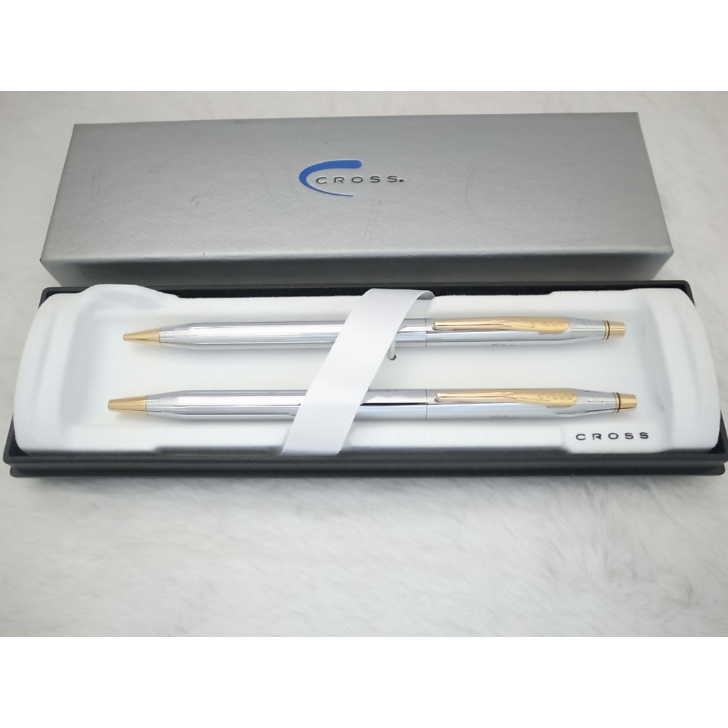 W43 Cross 高仕 美國製 century 金鉻原子筆與自動鉛筆0.5mm 對筆 (庫存新品)
