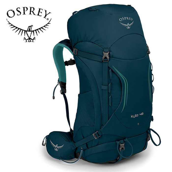 【Osprey 美國】Kyte 46 輕量化登山背包 46L 女款 冰湖綠｜健行背包 背包旅行