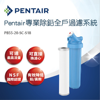 【PENTAIR 濱特爾】專業級除鉛全戶過濾系統PB55-20-SC-S18