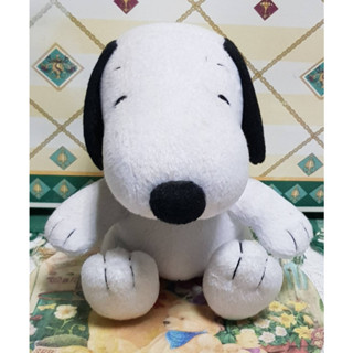 SNOOPY 布偶 抱枕 絨毛娃娃 可愛療癒 觸感佳 旅行外出 方便攜帶 白+黑色 尺寸:18x20x15