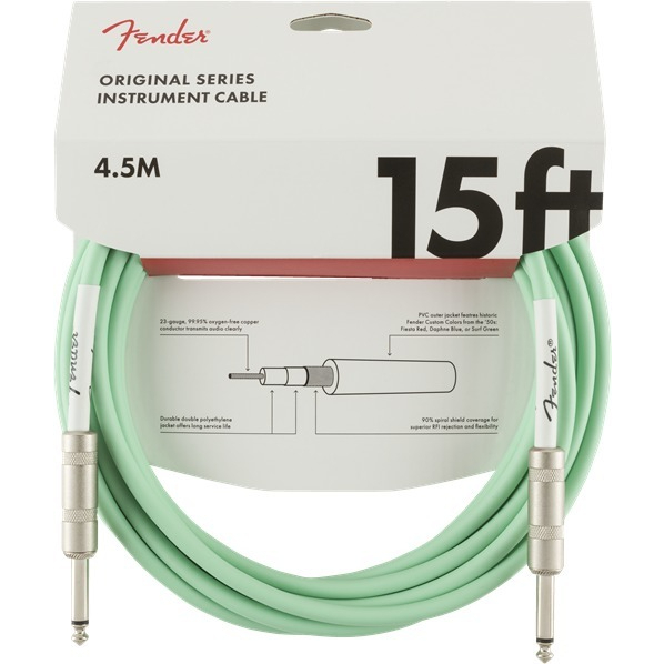 飛翔羽翼樂器行 Fender #ORIGINAL 樂器導線 CABLE 15-SFG(15呎)(綠色)