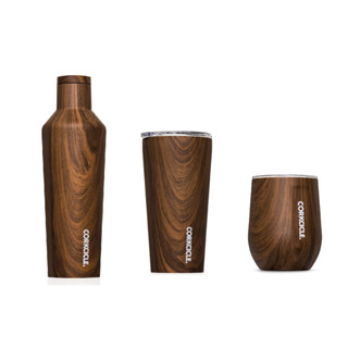 【美國CORKCICLE】wood系列三層真空易口瓶/寬口杯/啜飲杯-共3款《屋外生活》胡桃木