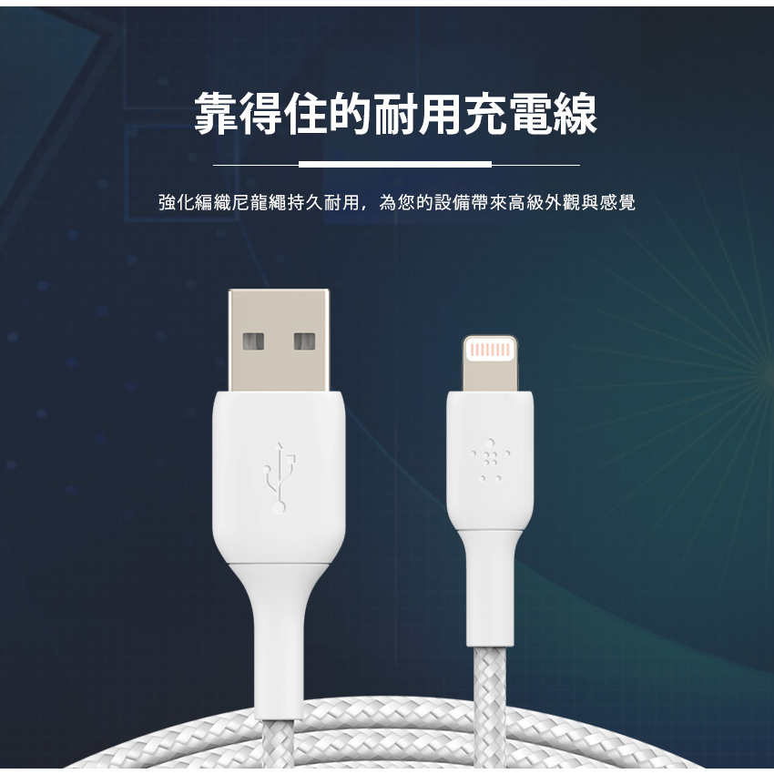 編織傳輸充電線 USB-A轉 Lightning 1M / 2M / 3M編織充電線 傳輸線